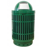 WITT Mason Collection Outdoor Waste Receptacle with Dome Top - 40 Gallon, Green
